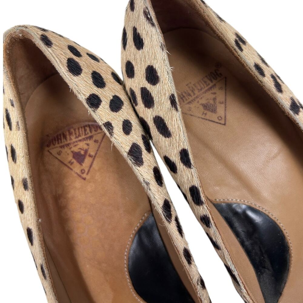 John Fluevog Cheetah Print Calf Hair Big Presence Desmond Leather Heels 7 - Picture 4 of 8